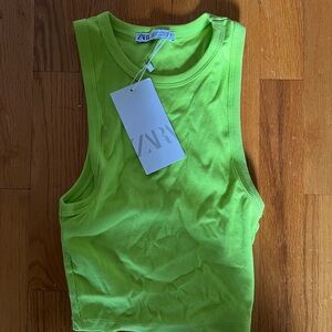 Zara Women's Bright Green Tank Top